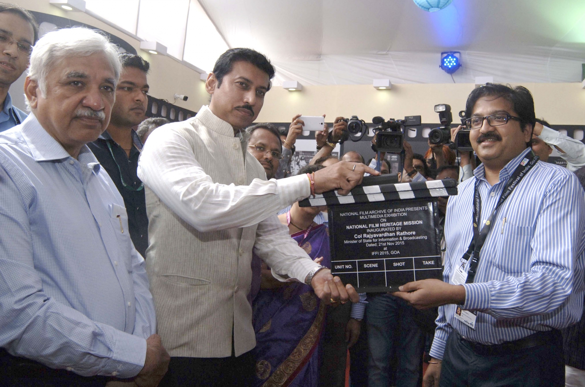 Union Minister for Finance, Corporate Affairs and Information & Broadcasting, Arun Jaitley , Music Maestro Ilayaraja, Chief Guest actor Anil Kapoor and the Secretary, Ministry of Information and Broadcasting, Sunil Arora.