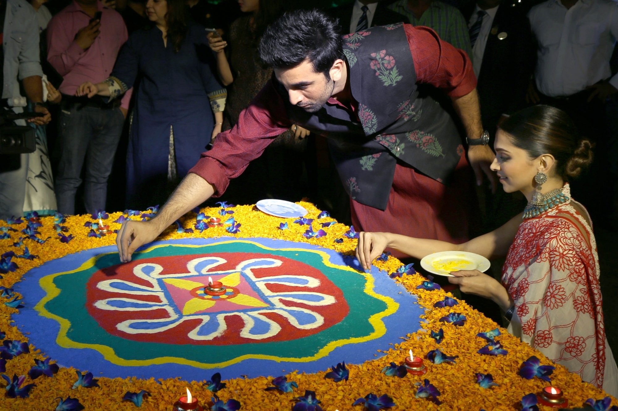 Deepika Padukone and Ranbir Kapoor get playful on Diwali.