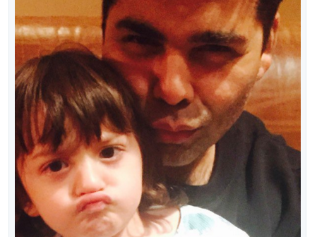 Oh Cute - Karan Johar shares a Pout Selfie with AbRam Khan