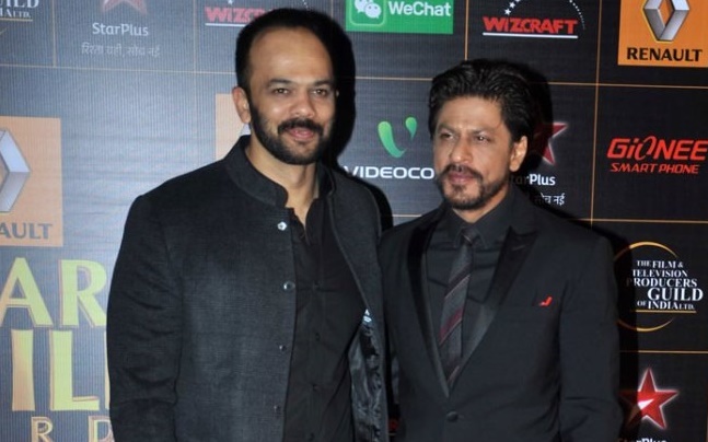 Shah Rukh Khan Rohit Shetty at an event