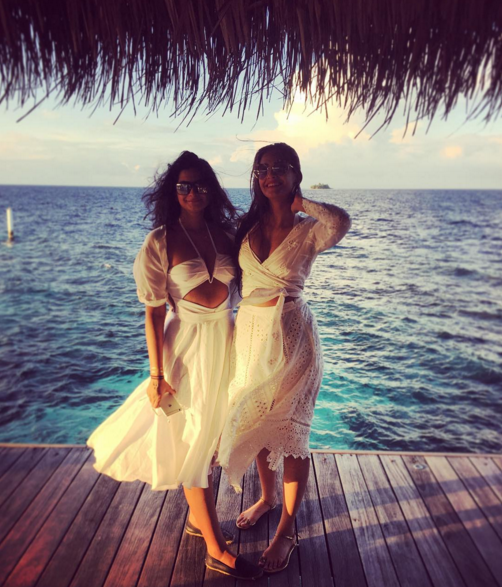 Sonam Kapoor, Rhea Kapoor in white