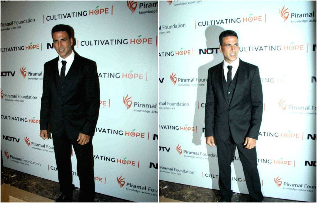 Akshay Kumar dashing look in a black tuxedo