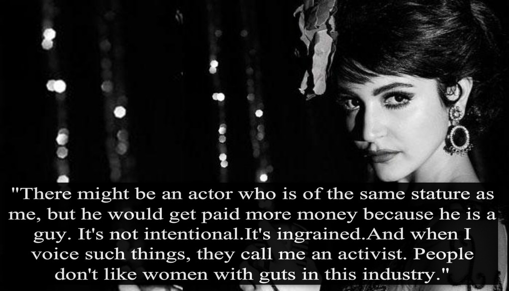 Anushka Sharma's statement on sexism in Bollywood industry.