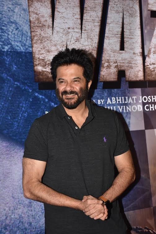 Anil Kapoor smiling at the media at Wazir screening