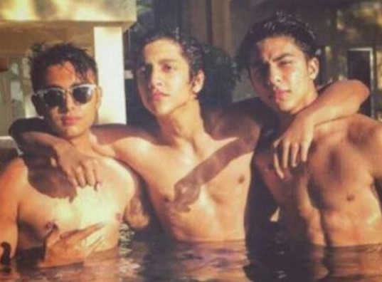 Aryan Khan in Pool with friends