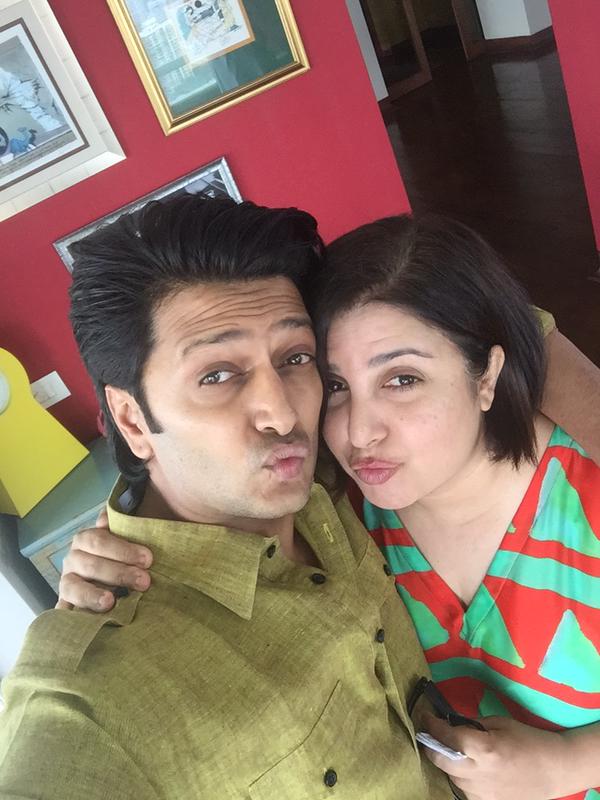 Farah Khan with Riteish Deshmukh