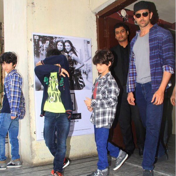 Hrithik Roshan with kids