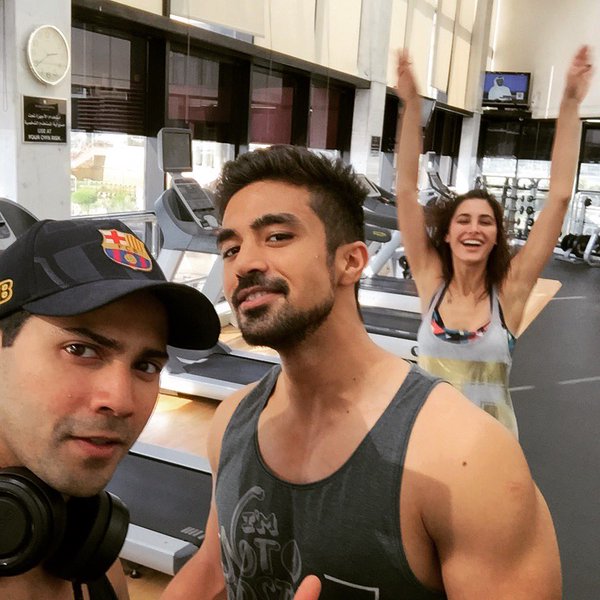 Nargis Fakhri, Varun Dhawan, Saqib Saleem in Abu Dhabi