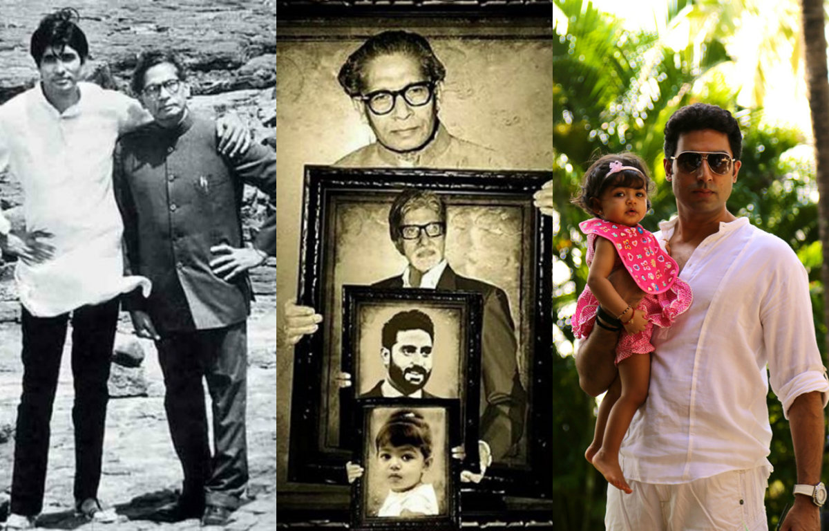 Harivashrai Bachchan, Amitabh Bachchan, Abhishek Bachchan and Aaradhya Bachchan