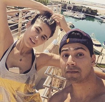 Varun Dhawan with Nargis Fakhri selfie moment in Abu Dahbi