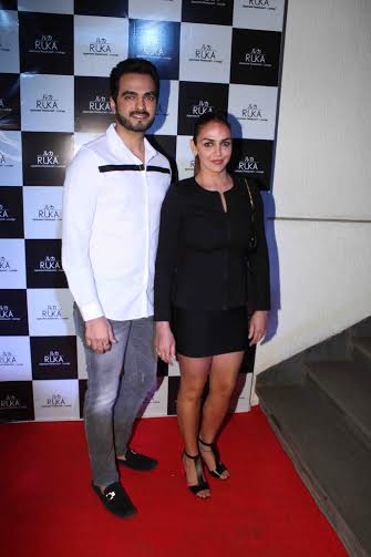 Esha Deol , husband posing for camera