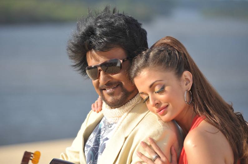 Rajinikanth and Aishwarya Rai Bachchan