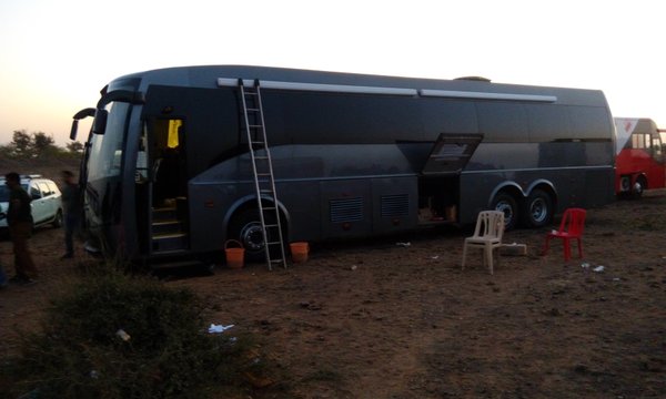 SRK's vanity van where he is getting ready