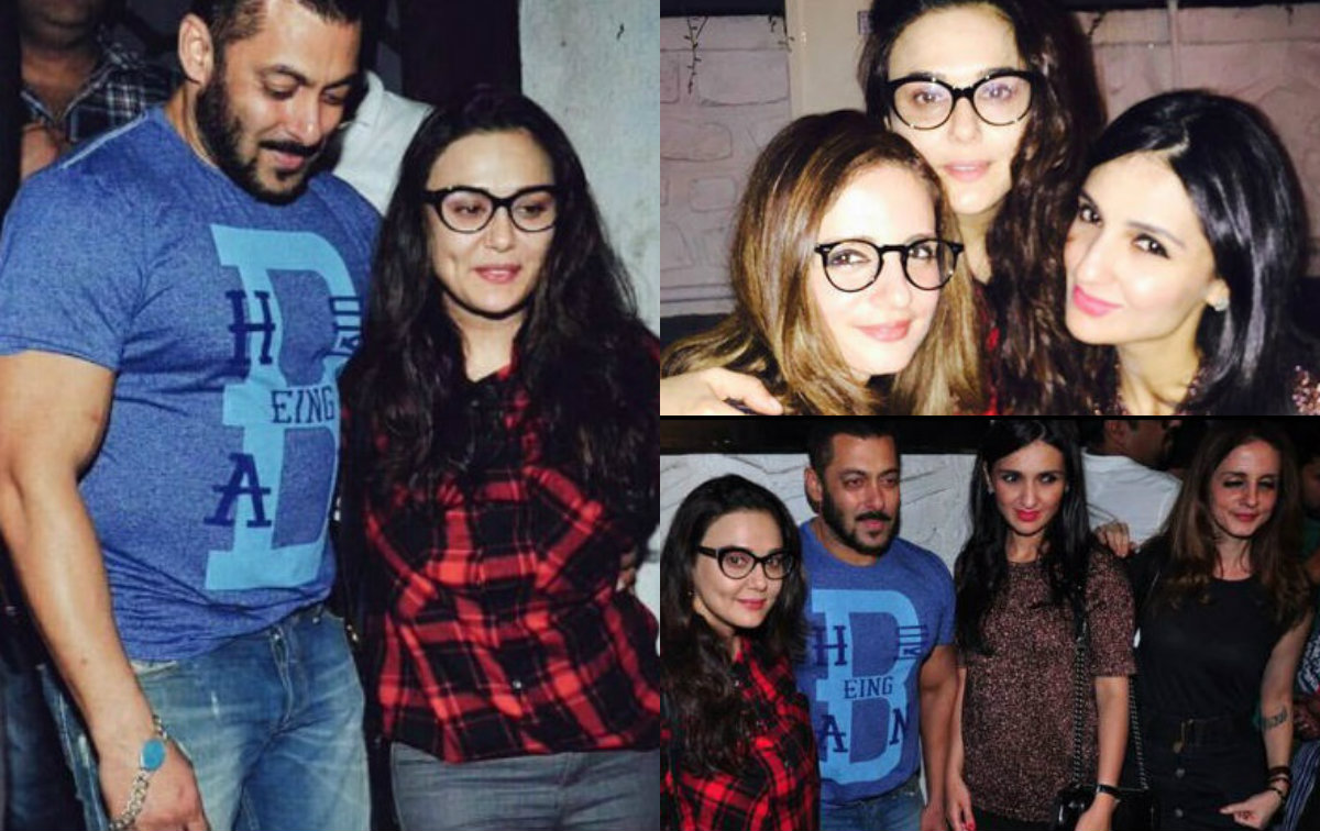 Salman Khan, Preity Zinta and Sussanne Khan