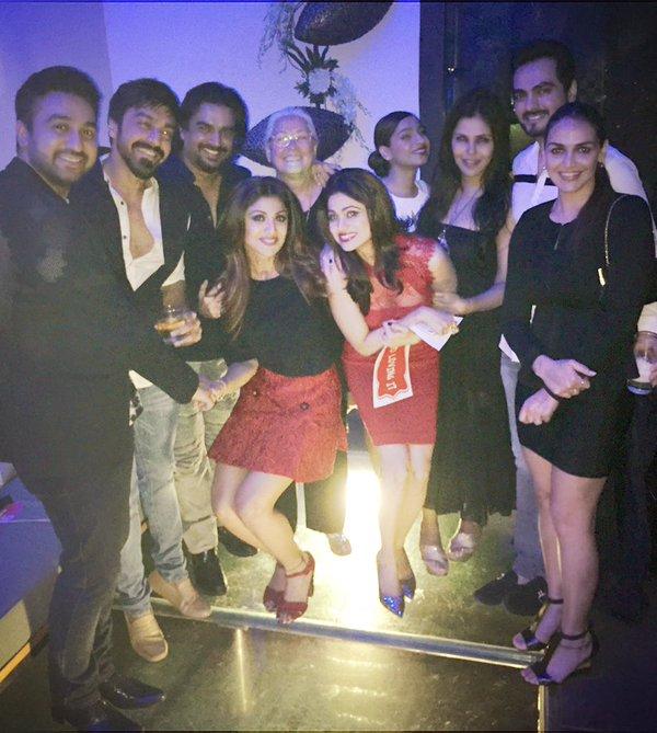 Family and friends at Shamita Shetty's birthday bash.