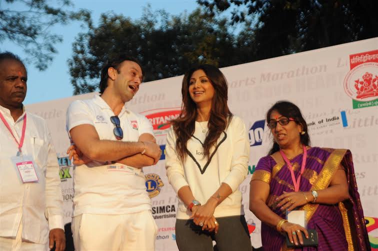 Shilpa Shetty Kundra and Ness Wadia attends 'Little Hearts Marathon 2016'