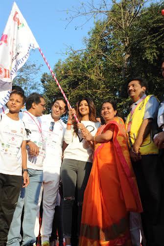 Shilpa Shetty Kundra and Ness Wadia attends 'Little Hearts Marathon 2016'
