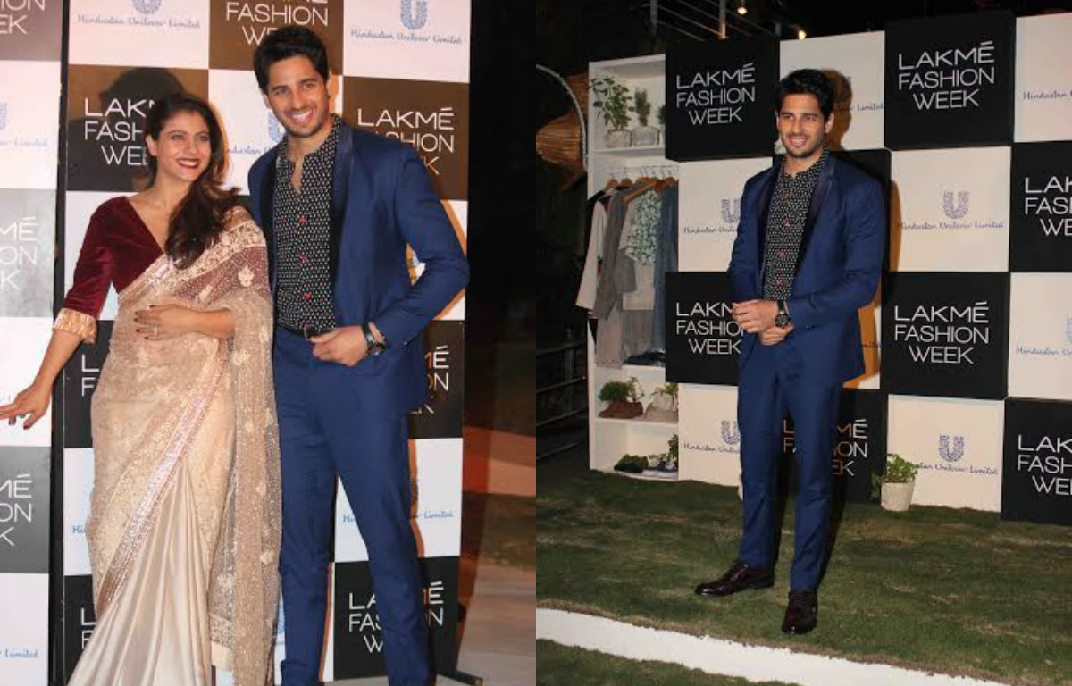 Sidharth Malhotra and Kajol at Lakme Fashion Week