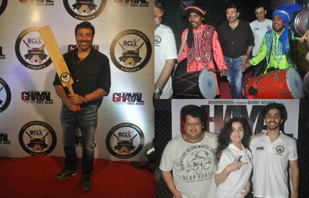 Sunny Deol promotes 'Ghayal Once Again' with his three musketeers at Box Cricket League