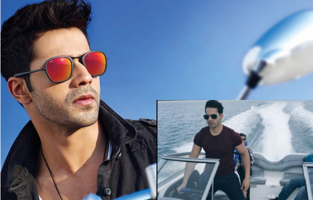 Varun Dhawan on speedboat