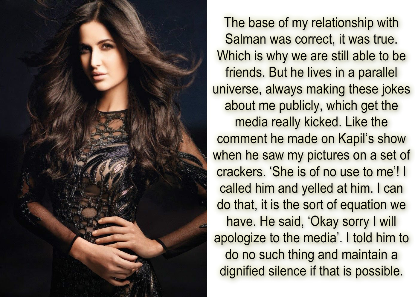 Katrina Kaif - Statements