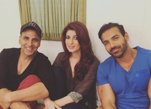 Akshay Kumar, Twinkle Khanna and John Abraham