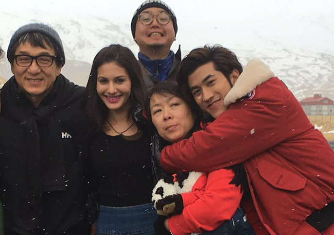 Amyra Dastur gets farewell cake from Jackie Chan on the sets of 'Kung Fu Yoga'