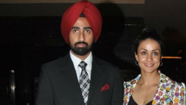 Gul Panag with husband