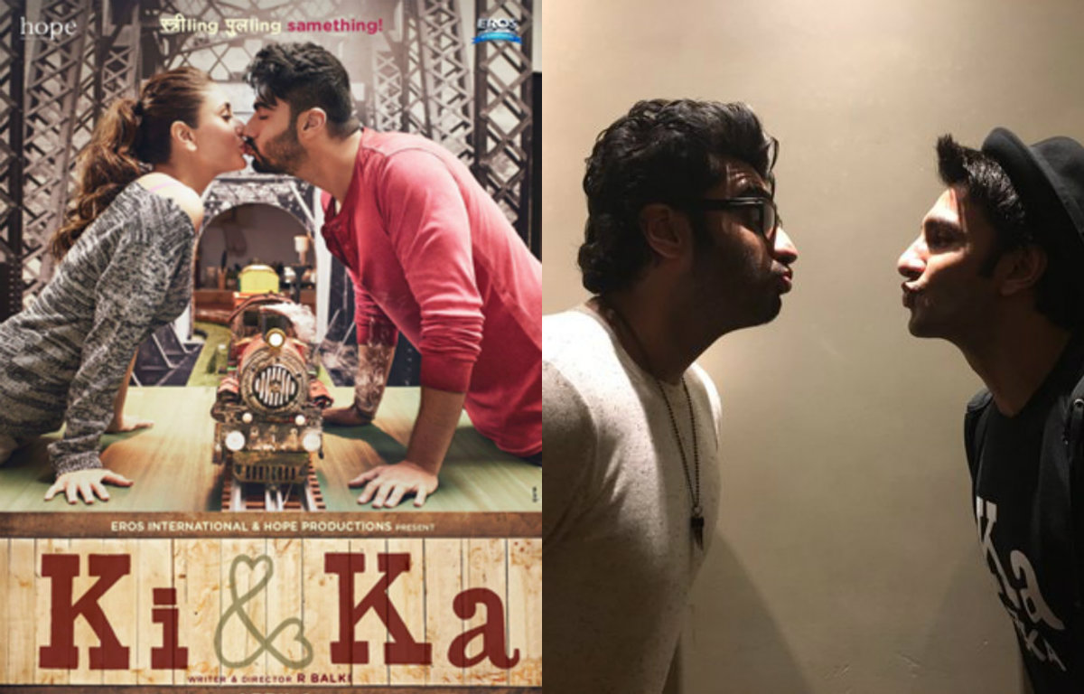 Ranveer Singh and Arjun Kapoor almost kiss to recreate the 'Ki and Ka' poster