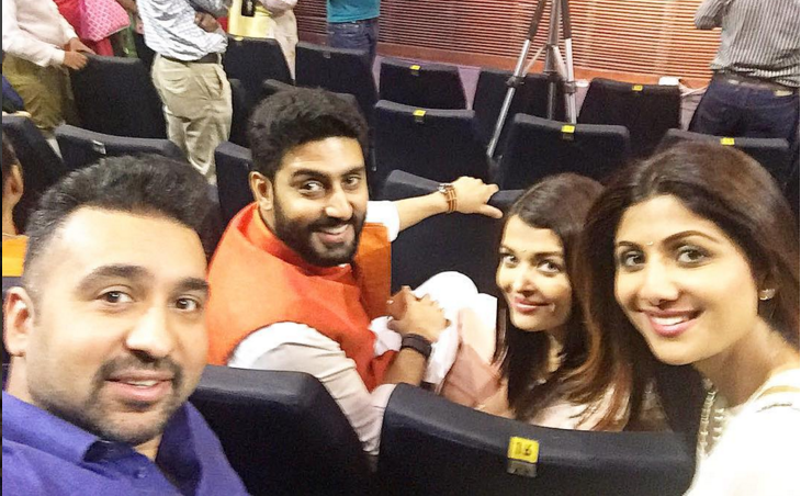 Raj Kundra, Abhishek Bachchan, Aishwarya Rai Bachchan and Shilpa Shetty