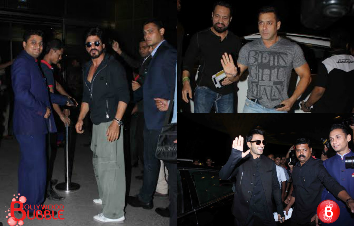 SPOTTED: Shah Rukh Khan, Salman Khan and Ranveer Singh leaving for TOIFA