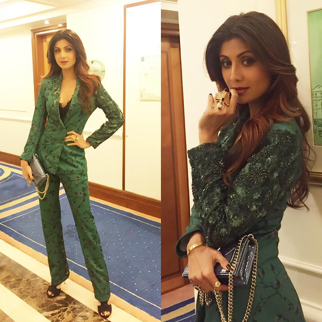 Shilpa Shetty in green