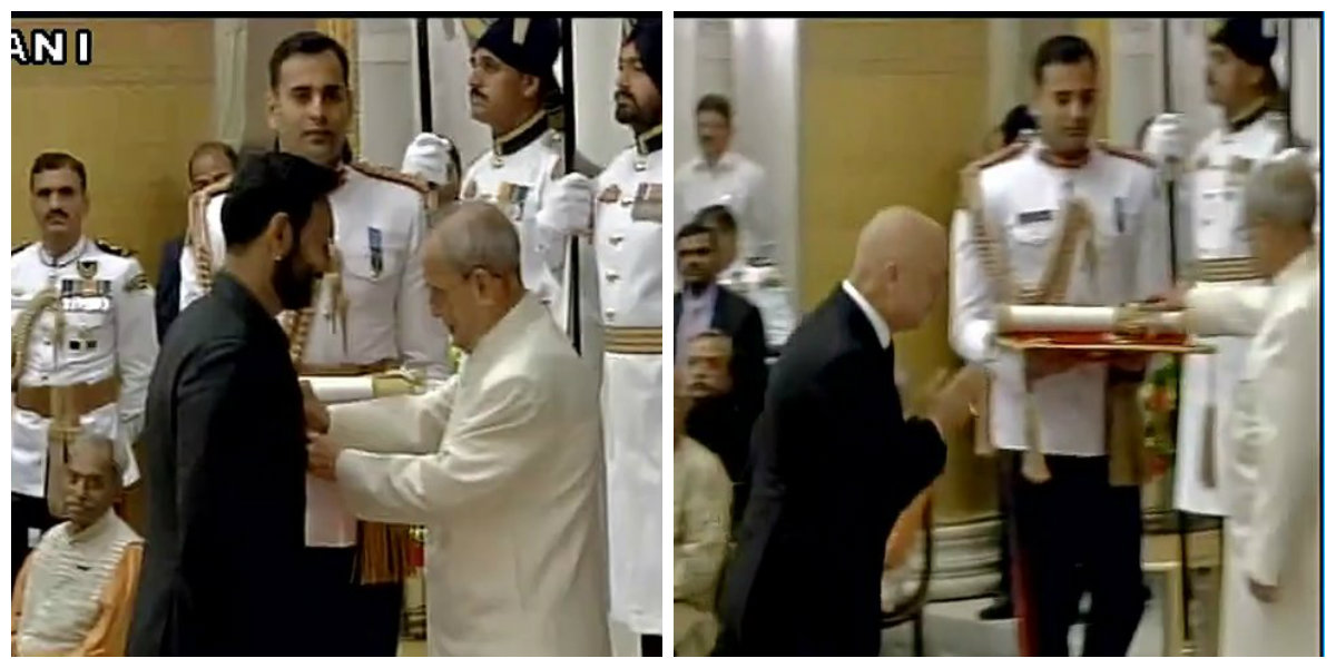Ajay Devgan and Anupam Kher receive Padma Shri and Padma Bhushan Award respectively in Delhi