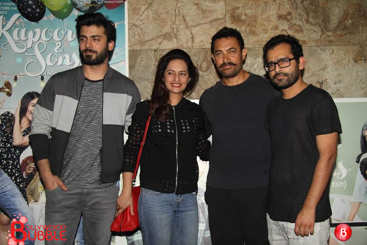Aamir Khan with Shakun Batra, Fawad Khan and his wife