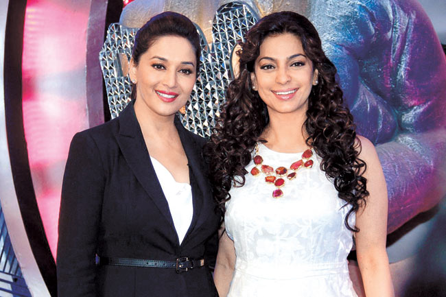 Madhuri Dixit and Juhi Chawla