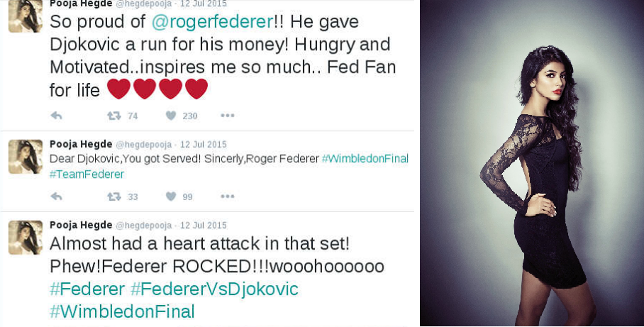Pooja Hegde ♥ Roger Federer