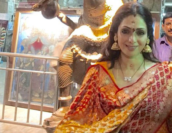 Sridevi on her visit to Amman Temple