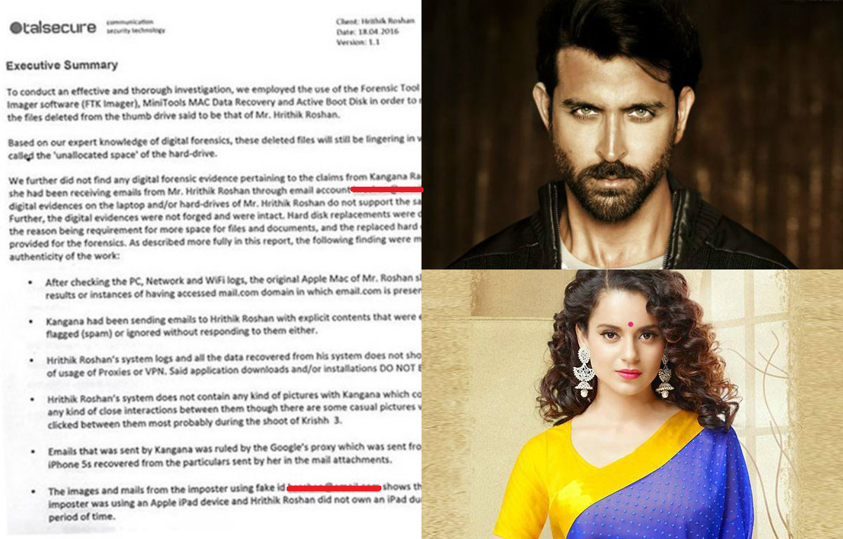 Forensic Report: Hrithik Roshan didn't communicate with Kangana Ranaut