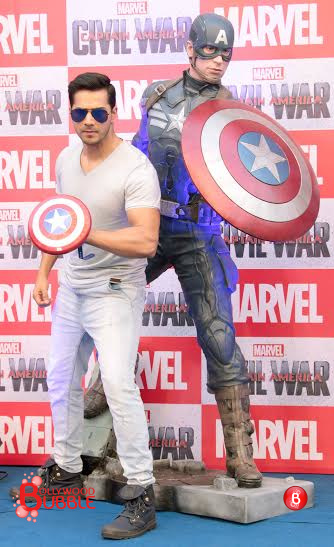 Varun Dhawan at 'Captain America' promotions
