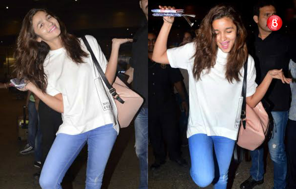 PICS: When Alia Bhatt threw quirky poses for the shutterbugs at Mumbai ...