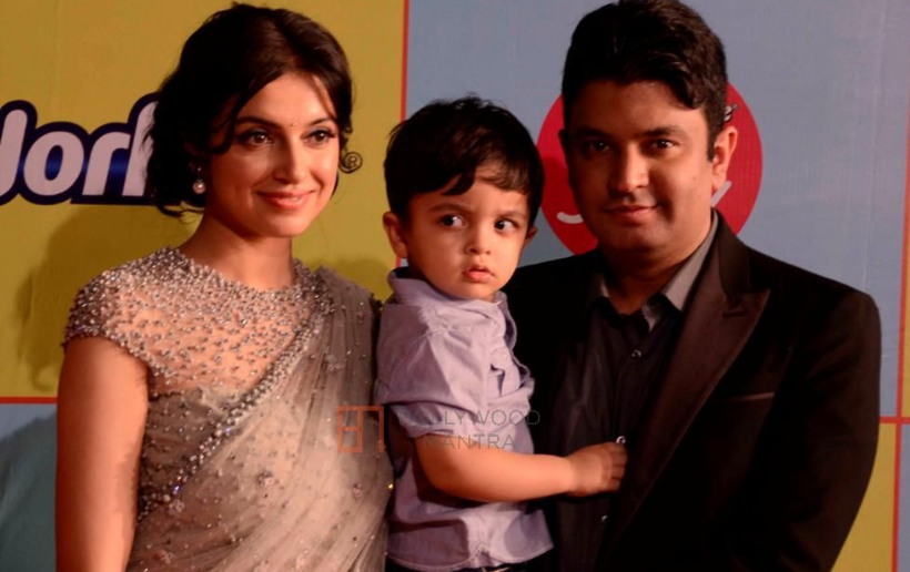 Divya Khosla Kumar with husband Bhushan Kumar and son Ruhaan