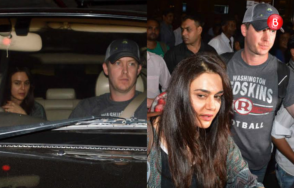 SPOTTED: Preity Zinta and Gene Goodenough at the airport leaving for Agra