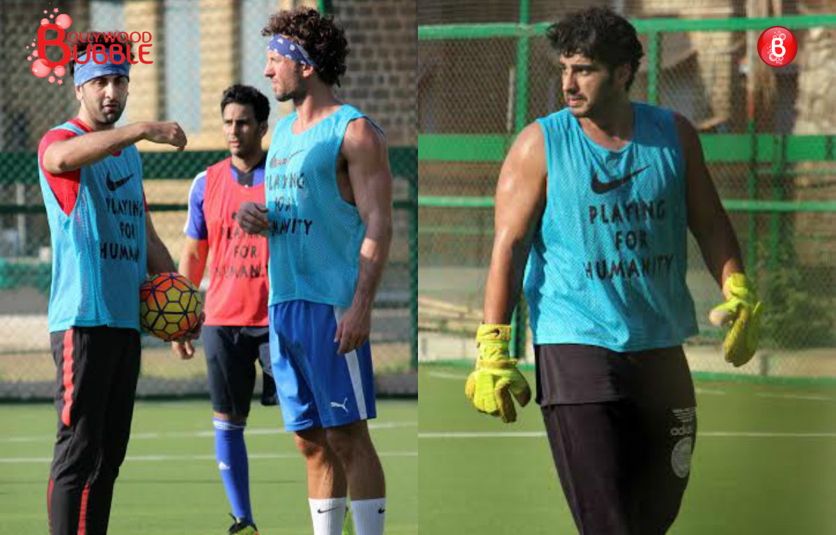 Ranbir Kapoor, Arjun Kapoor and other celebs playing football