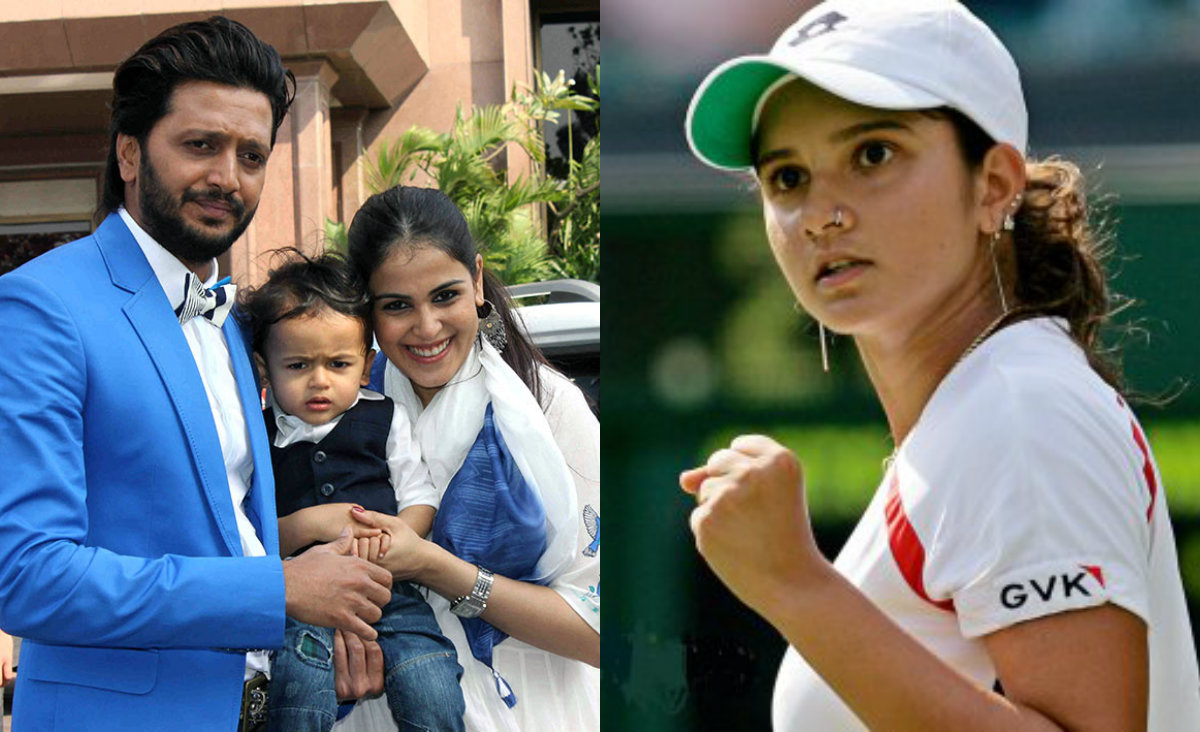 Riteish Deshmukh, Genelia D'Souza with son