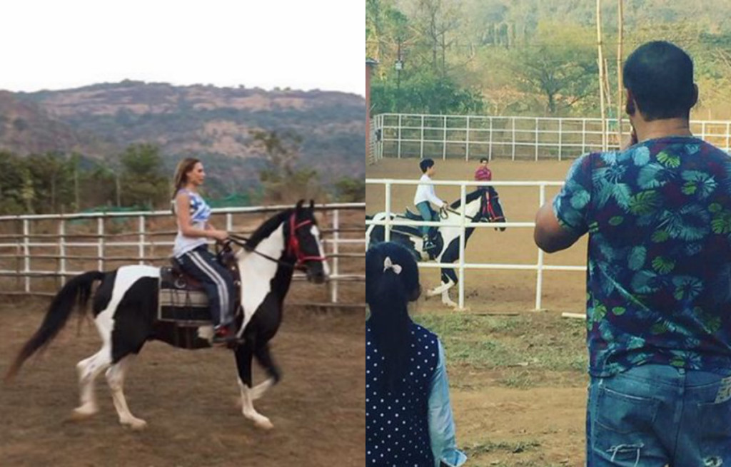 Salman Khan and Iulia Vantur horse riding