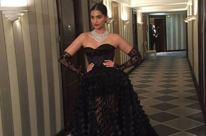 Sonam Kapoor opts for 'sheer' black fun for Chopard party