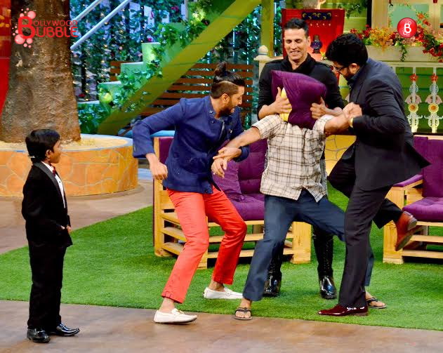 Akshay Kumar, Riteish Deshmukh and Abhishek Bachchan on 'Housefull 3' promotions