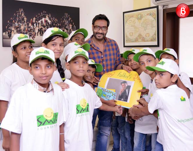 IN PICS: Ajay Devgn celebrates Father's Day with Smile Foundation kids