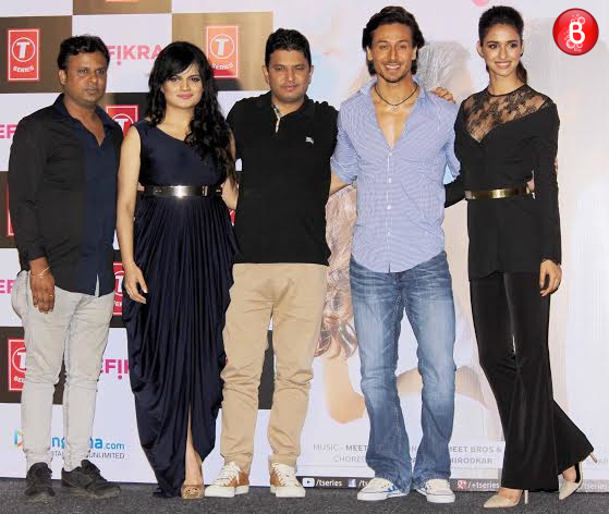 Lyricist Kumaar, singer Aditi Singh Sharma, filmmaker Bhushan Kumar, Tiger Shroff and Disha Patani