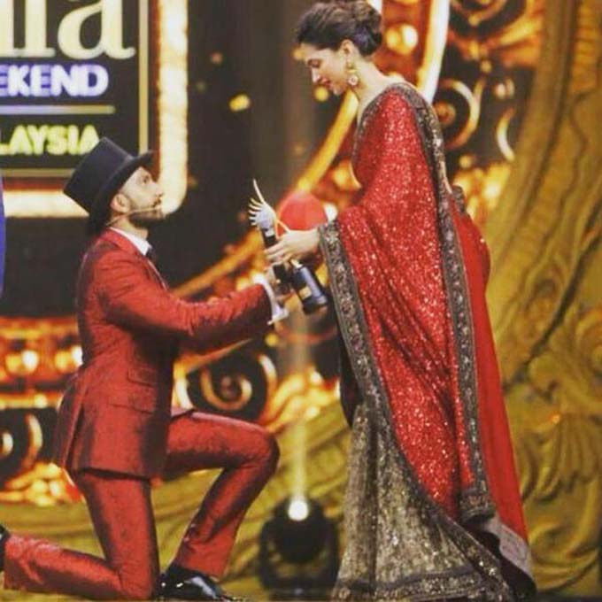 Ranveer and Deepika in red